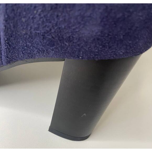 NWT ANTONIO DE FARIA BOOTS 9 SUEDE LEATHER BLUE DEBORA ANKLE BOOTIES BLACK HEEL - Picture 13 of 13